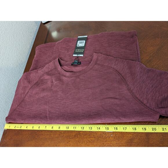 Banana Republic Double Knit Shirt S Burgundy Red Crewneck Layering Classic Tee - Picture 8 of 10